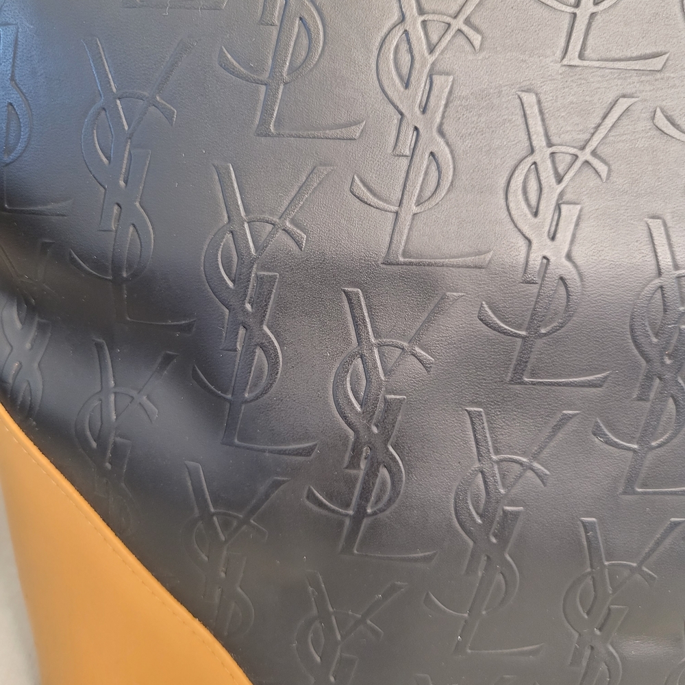 Yves Saint Laurent Cassandra YSL Monogram Tote Bag In Black and Tan - Picture 5 of 16